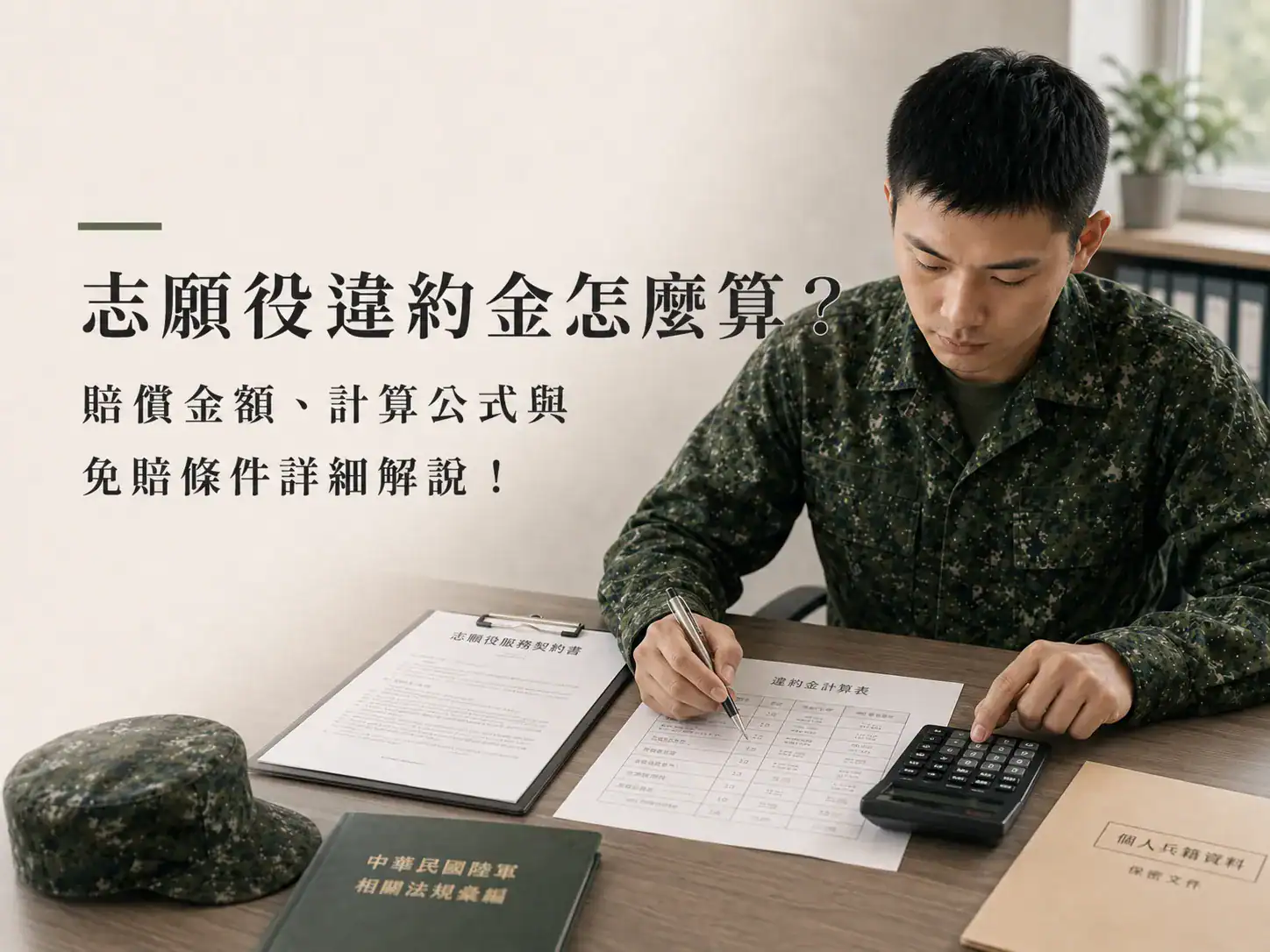志願役違約金怎麼算？