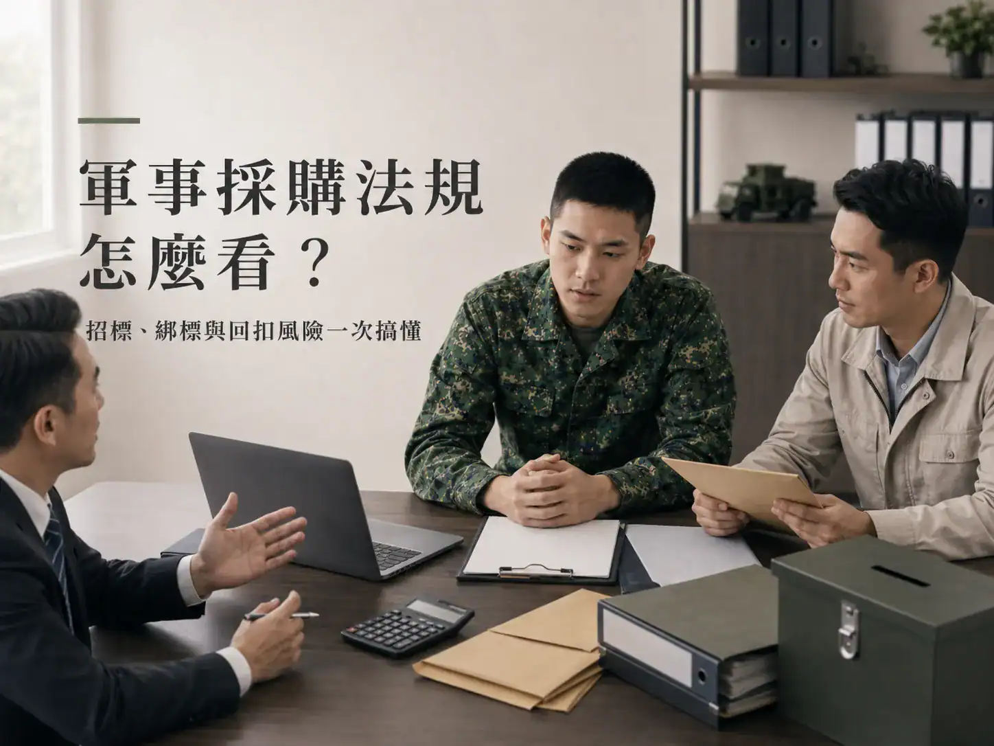 軍事採購法規解析，介紹招標、綁標、回扣風險及採購流程的重要法規與實務重點。